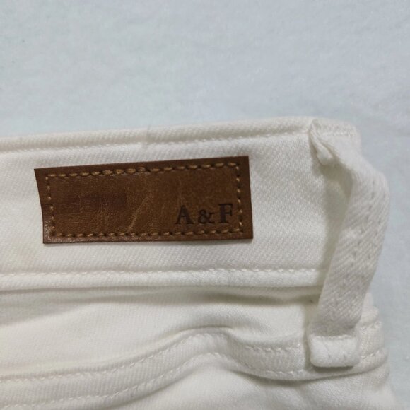 Abercrombie & Fitch Jeans Women Size 31/12 Ivory Super Skinny Low Rise Stretch - Picture 8 of 15